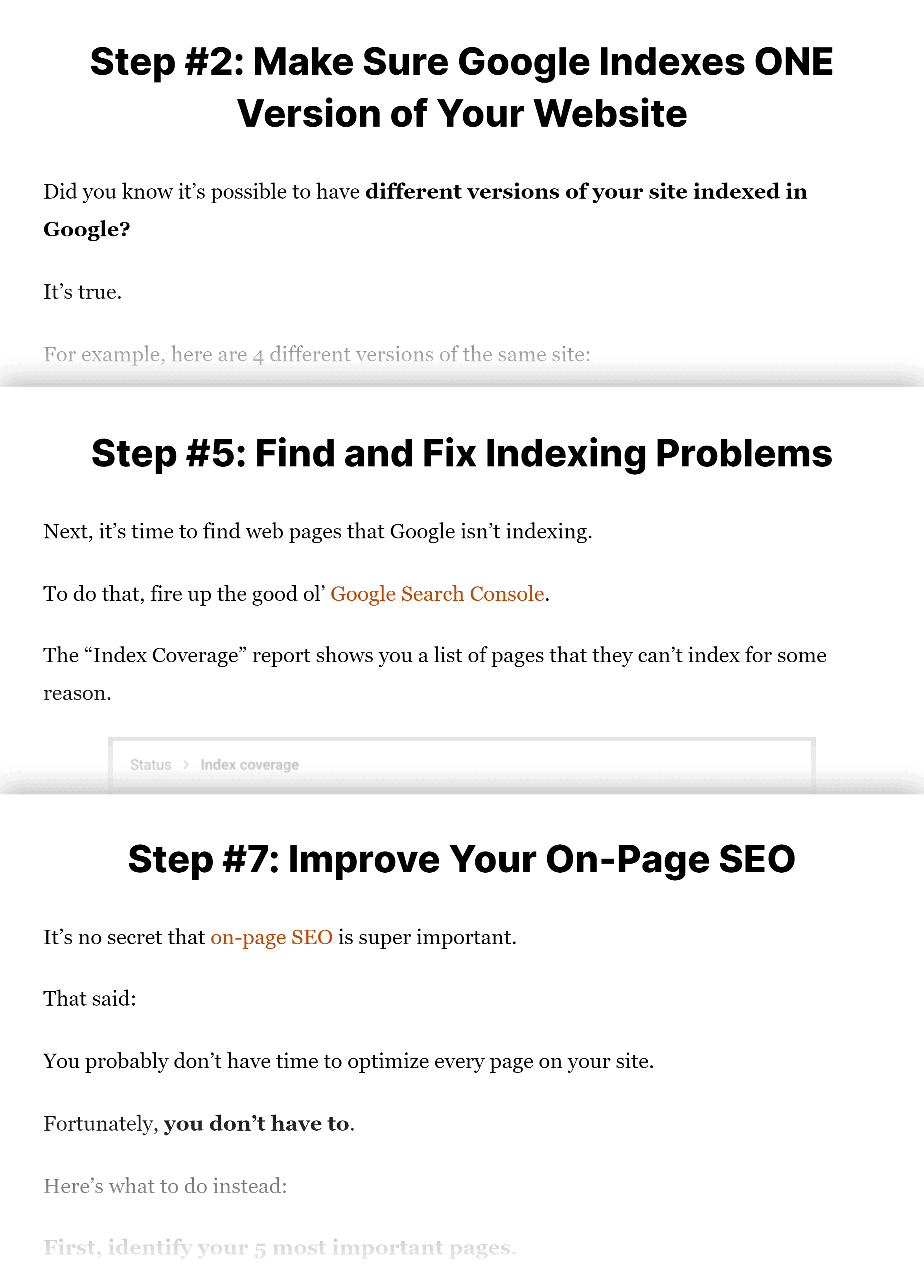 SEO site audit – Post steps