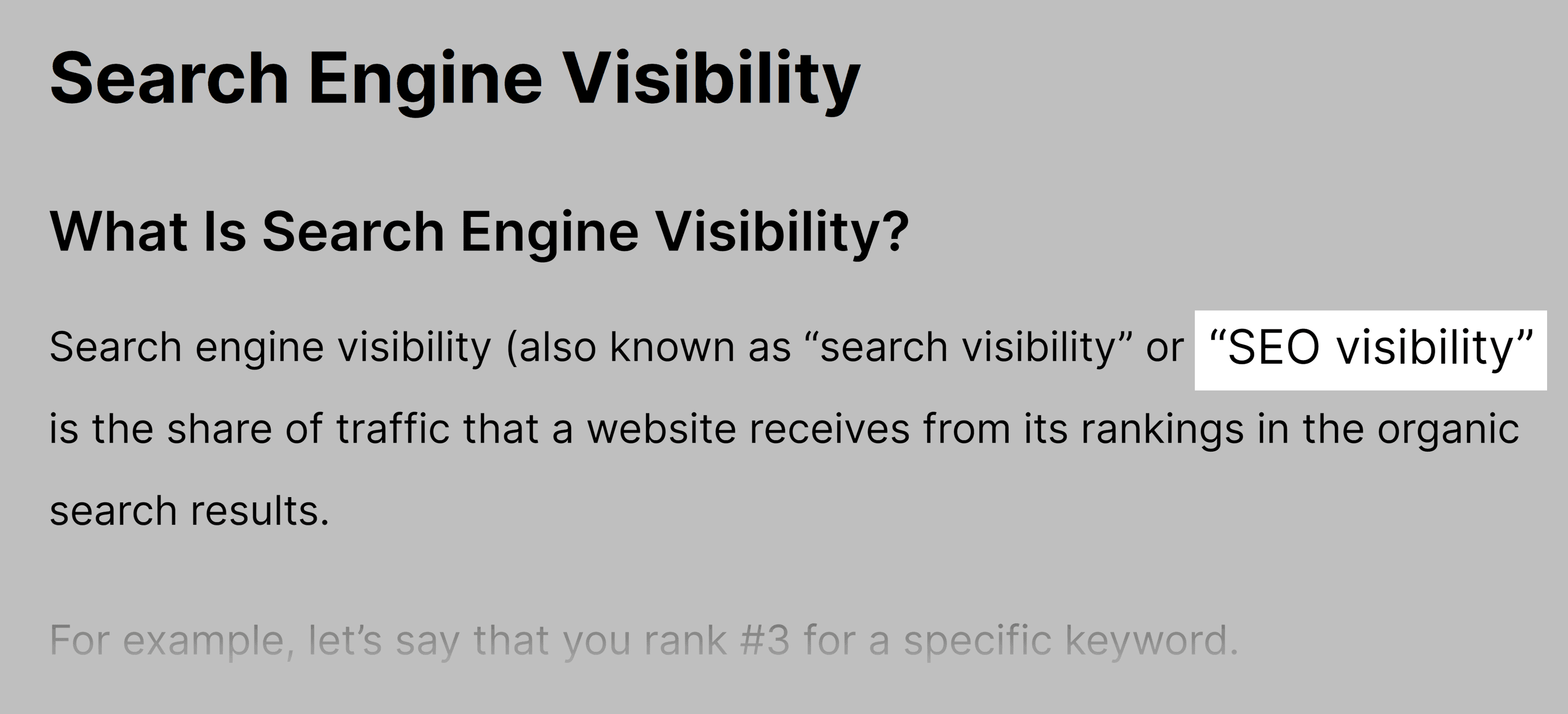 SEO visibility – Keyword in post