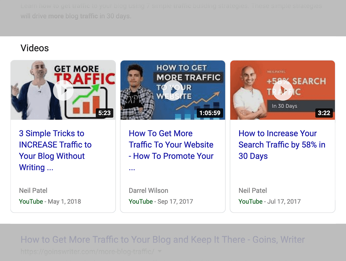 Stuck under video results in Google SERPs