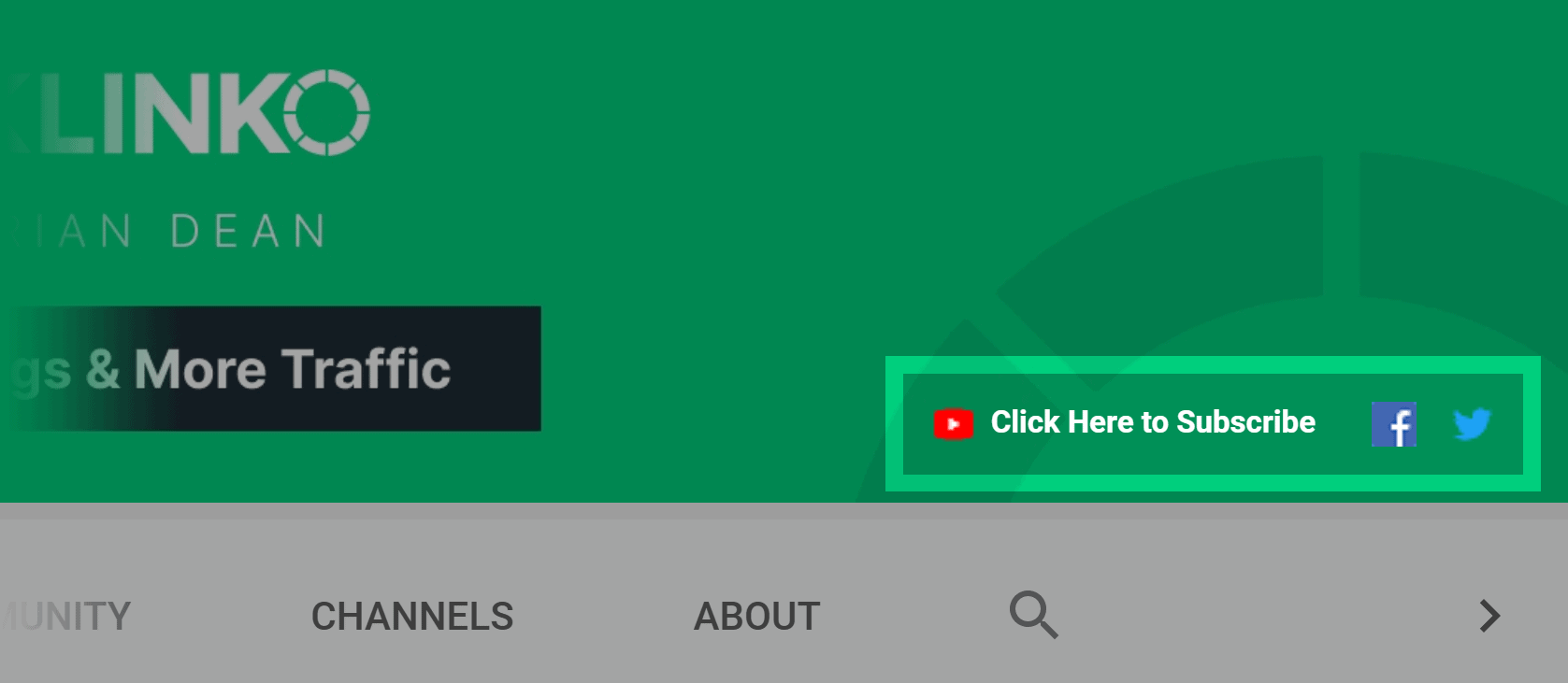 Subscribe button in channel art