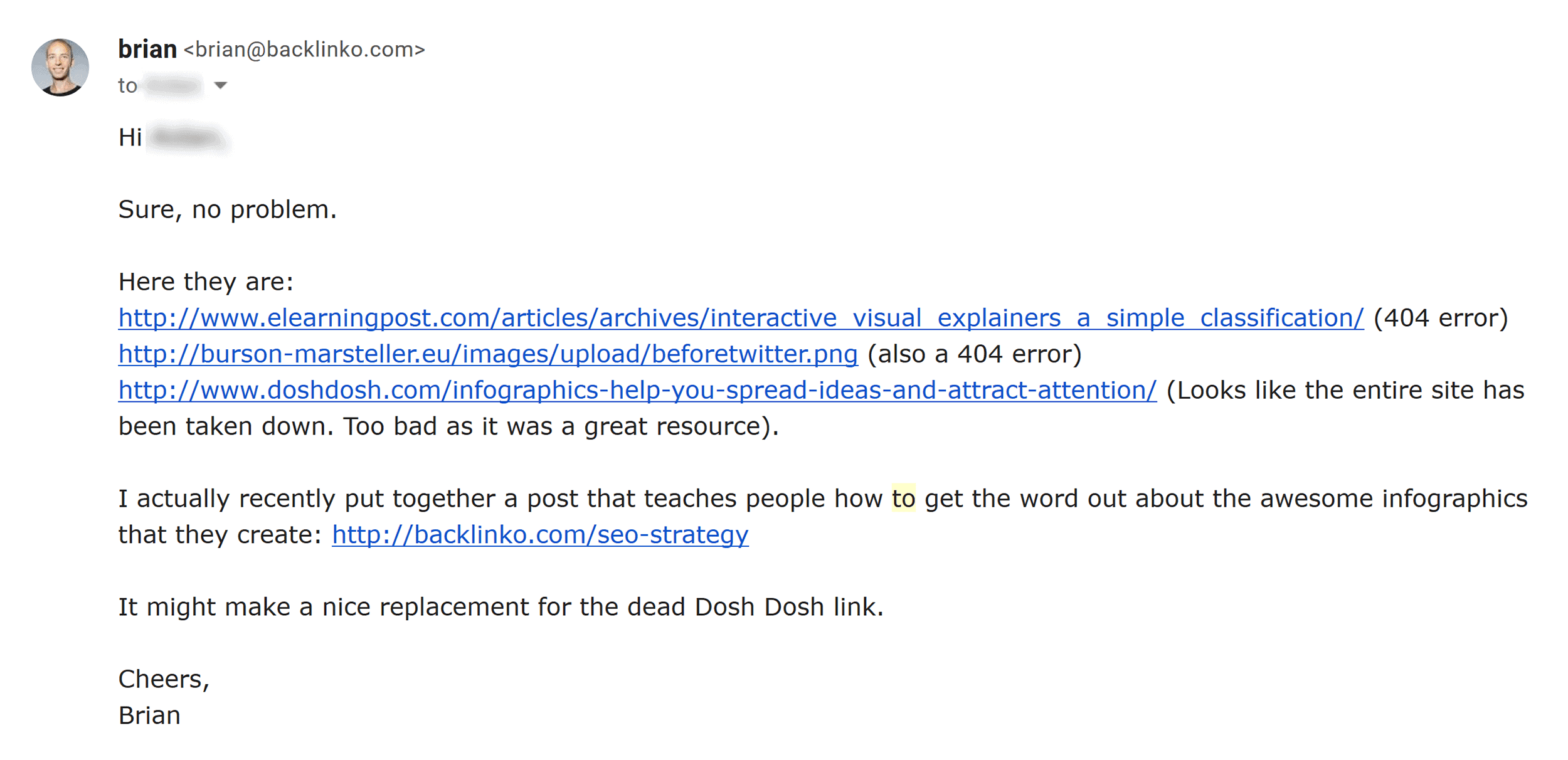 Super helpful email