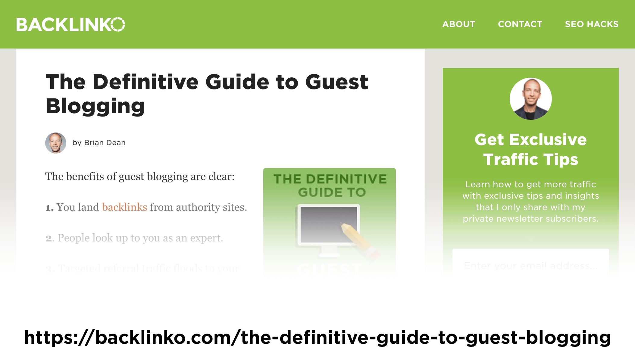 "The Definitive Guide to Guest Blogging" post – Old version
