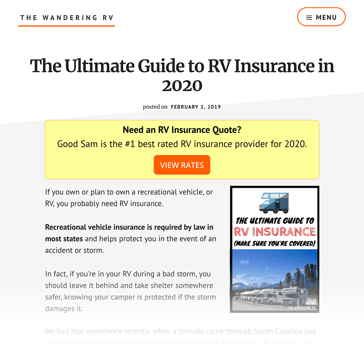 The Wandering RV – Insurance guide