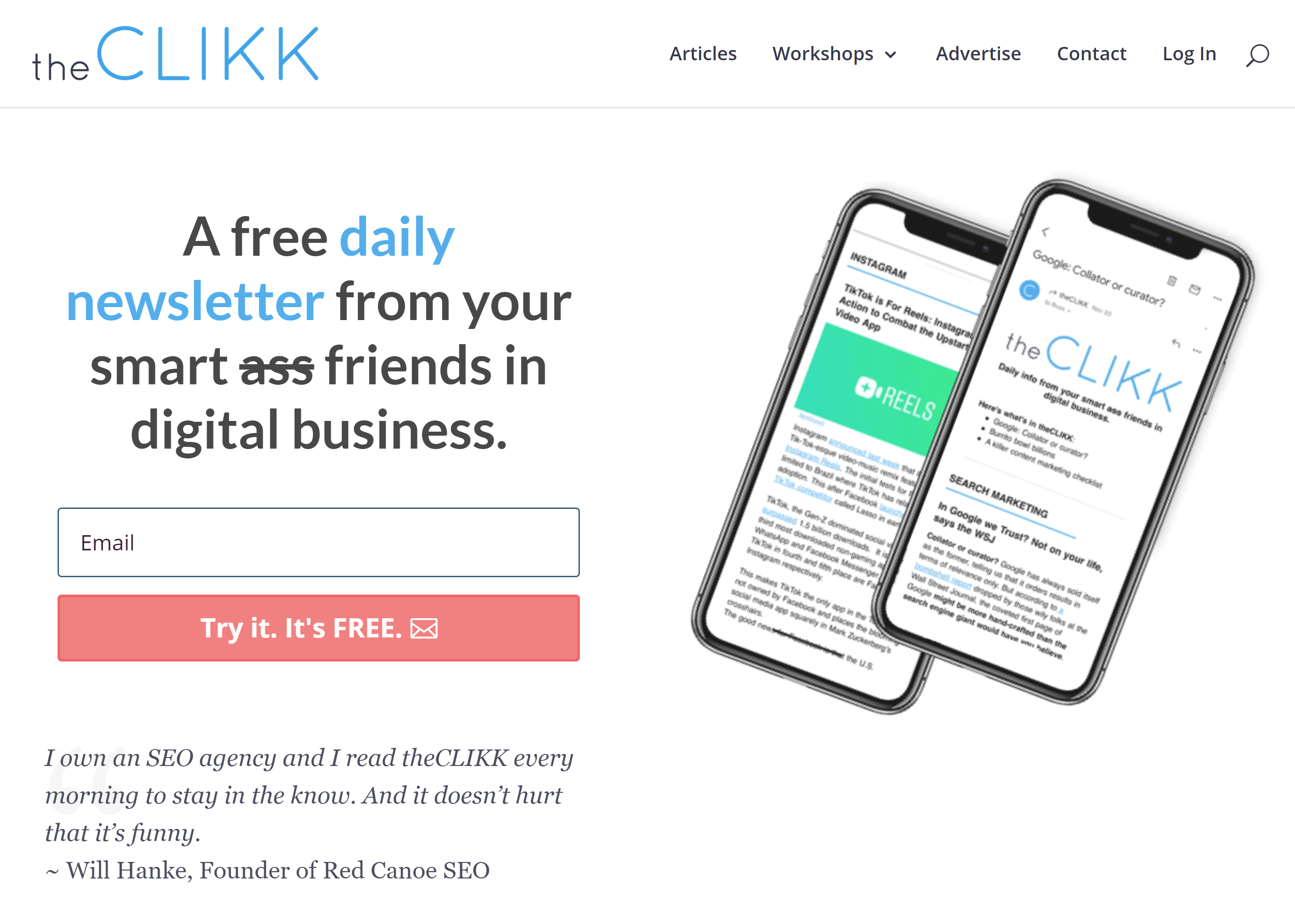 TheClikk homepage