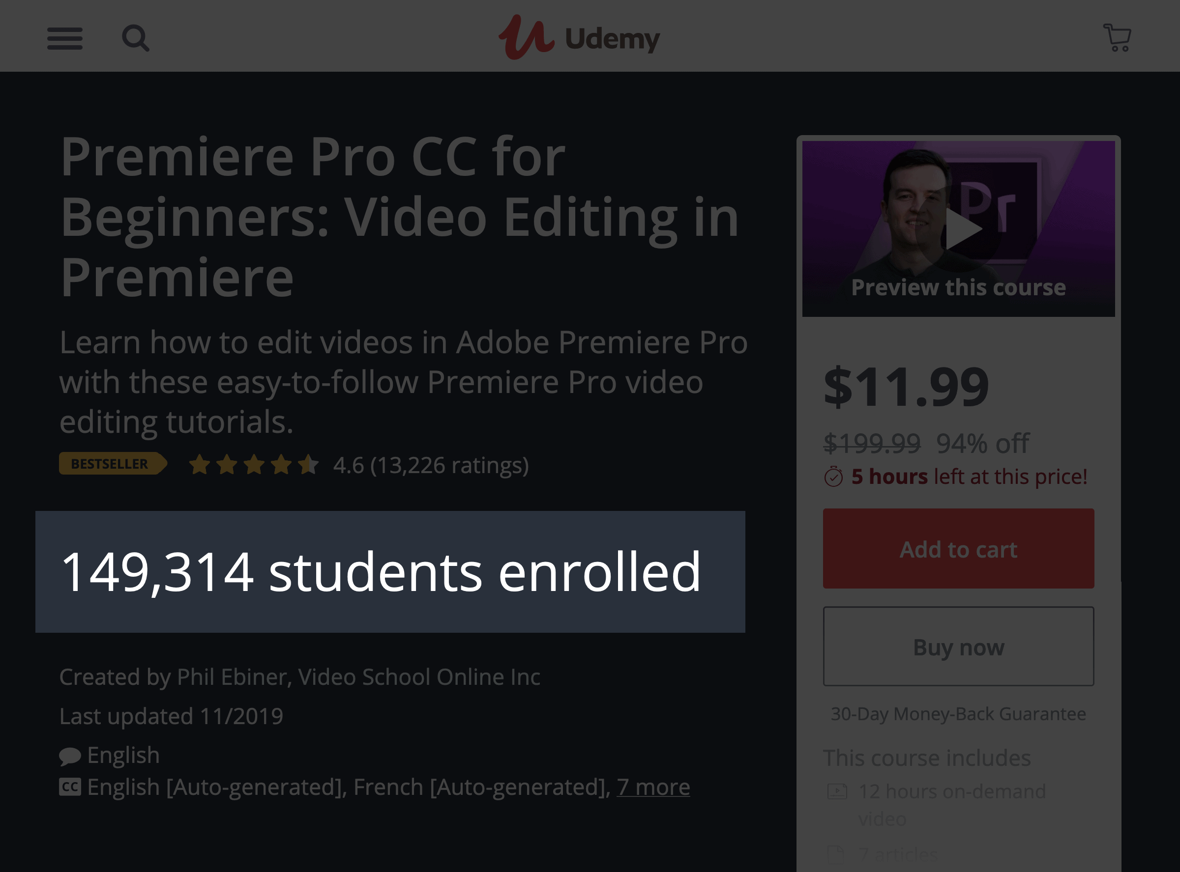 Udemy – Number Of Students Enrolled