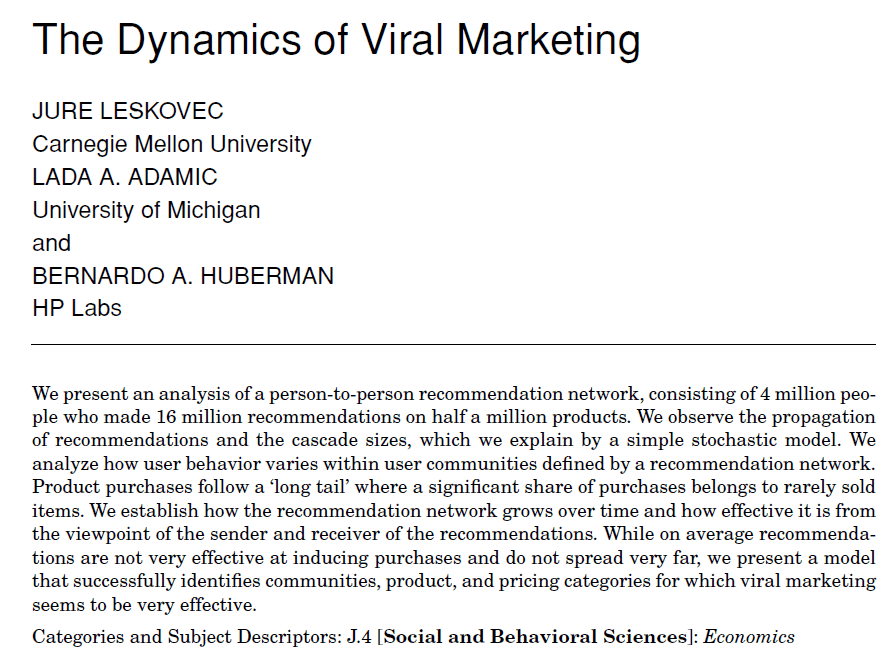 viral marketing research study