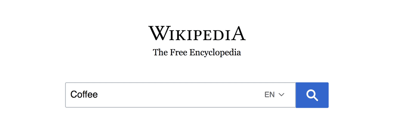 Wikipedia – "Coffee" search